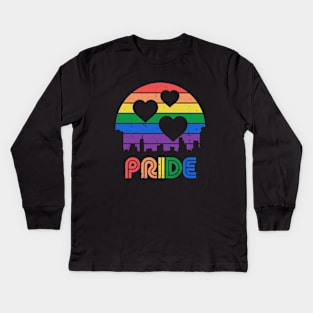 Retro Pride Love Kids Long Sleeve T-Shirt